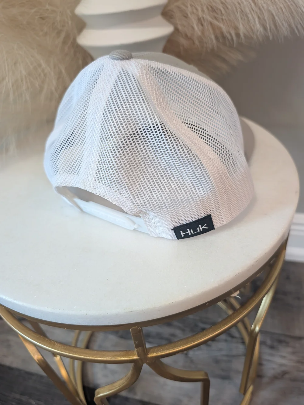 Huk Grey & White Mesh Trucker Hat - Huk Patch Cap